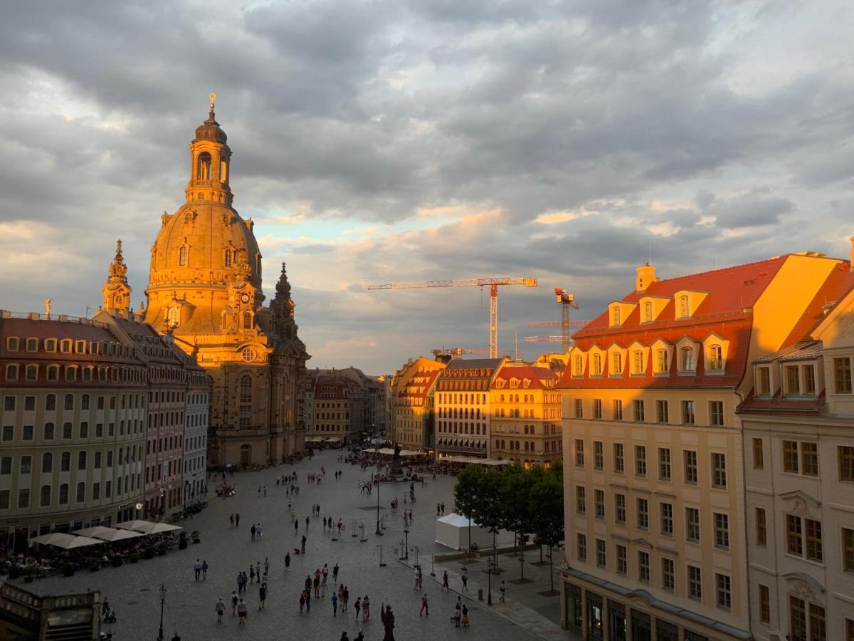 Luxus Suite Mit Einmaligem Blick Auf Die Frauenkirche Dresden Ngoại thất bức ảnh