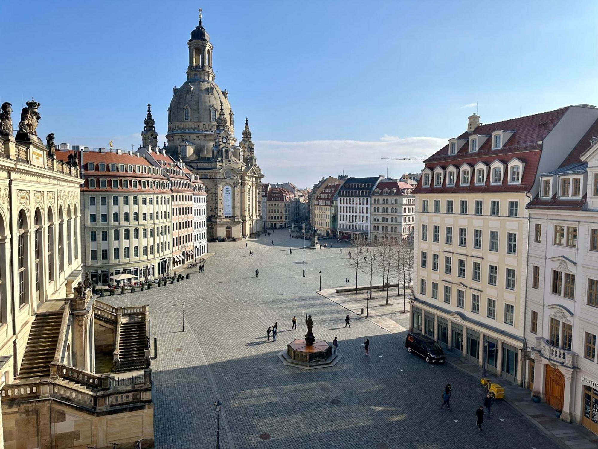Luxus Suite Mit Einmaligem Blick Auf Die Frauenkirche Dresden Ngoại thất bức ảnh