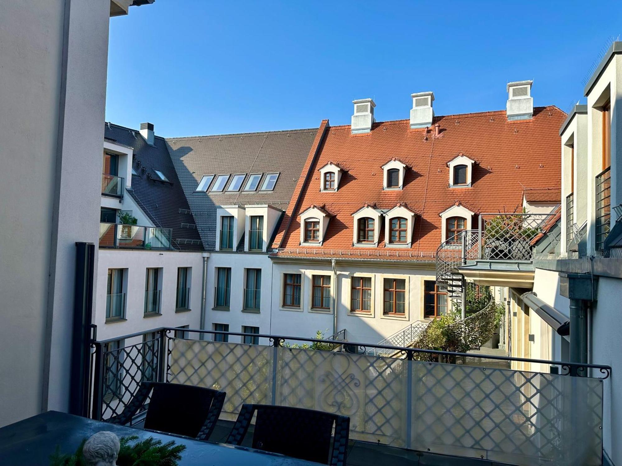 Luxus Suite Mit Einmaligem Blick Auf Die Frauenkirche Dresden Ngoại thất bức ảnh